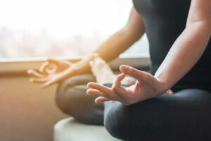 A young woman in yoga therapy