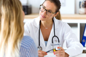 Doctor and patient in a vivitrol treatment program